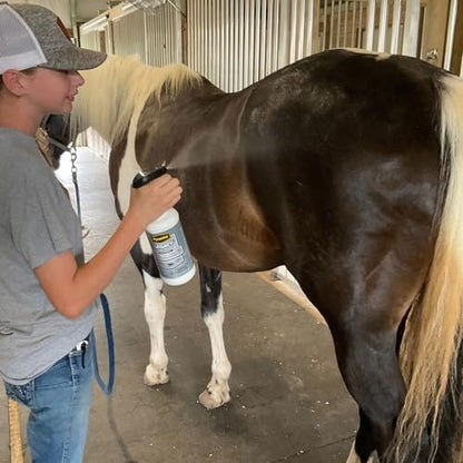 PYRANHA Legacy Fly Spray for Horses - Water-Based Long Lasting Fly Control Repels Horn, Deer, Horse, House, Stable, & Face Flies, Ticks, Mites, Mosquitoes, Gnats & Lice, 1 Quart - size: 1 Quart