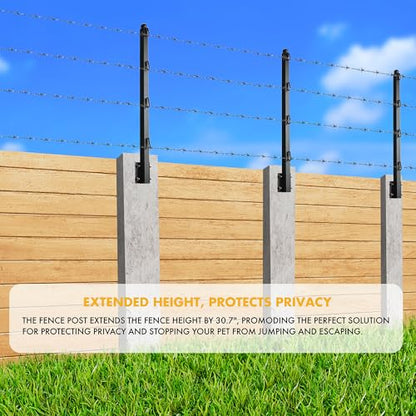 6-Pack 31" Fence Post Extender Heavy Duty Barbed Wire Extension Arm - color: Set 6, size: 0 Degree