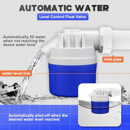 1" Water Float Valve for Water Tank, Water Troughs, Pond, Pool, Livestock - color: 1" Side Inlet
