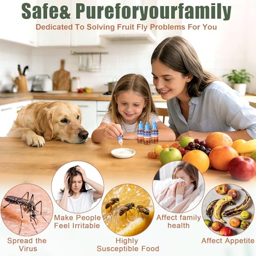 Fruit Fly Trap Refill Liquid, Gnat Killer&Fruit Fly Catcher Bait Refill, - color: Blue, size: 4