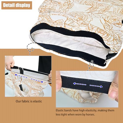 Zippered Horse Stretch Hood Without Ears, M（Flower） - color: flower, size: M-1Pack