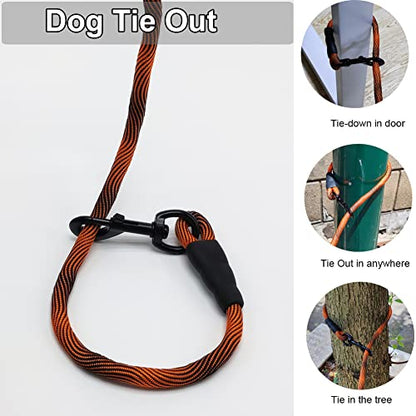 8FT Dog Tie-Out Rope + Bungee Dog Leash Extension