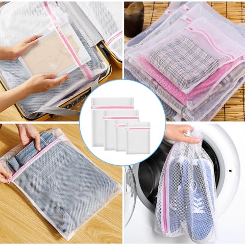Upgraded Coarse Mesh Laundry Bag - Wash Delicate Lingerie, Garment & Shoe Storage, Travel Essentials - Durable & Breathable，4Pcs, MIAETFH - color: 4-Pack Coarse Web