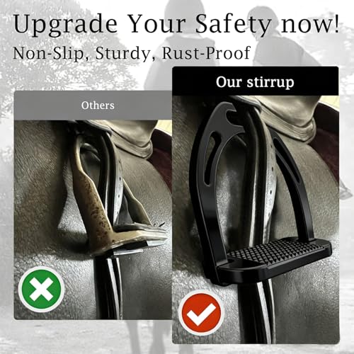 THREE ARCHERS Lightweight English Stirrups for Jumping/Dressage/Trail - color: Black