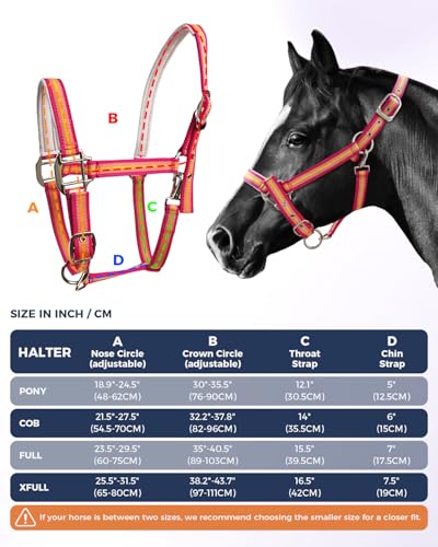 Hilltown Adjustable Horse Halter - color: PINK, size: Full
