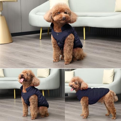 JoyDaog Fleece Lined Dog Jacket for Medium Dogs,Winter Dog Coat,Blue L - color: Blue, size: Large