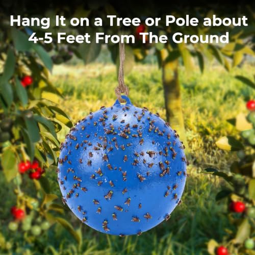 3 Pack Horse Fly Trap Balls, Sticky Coating and Brush for Outdoors