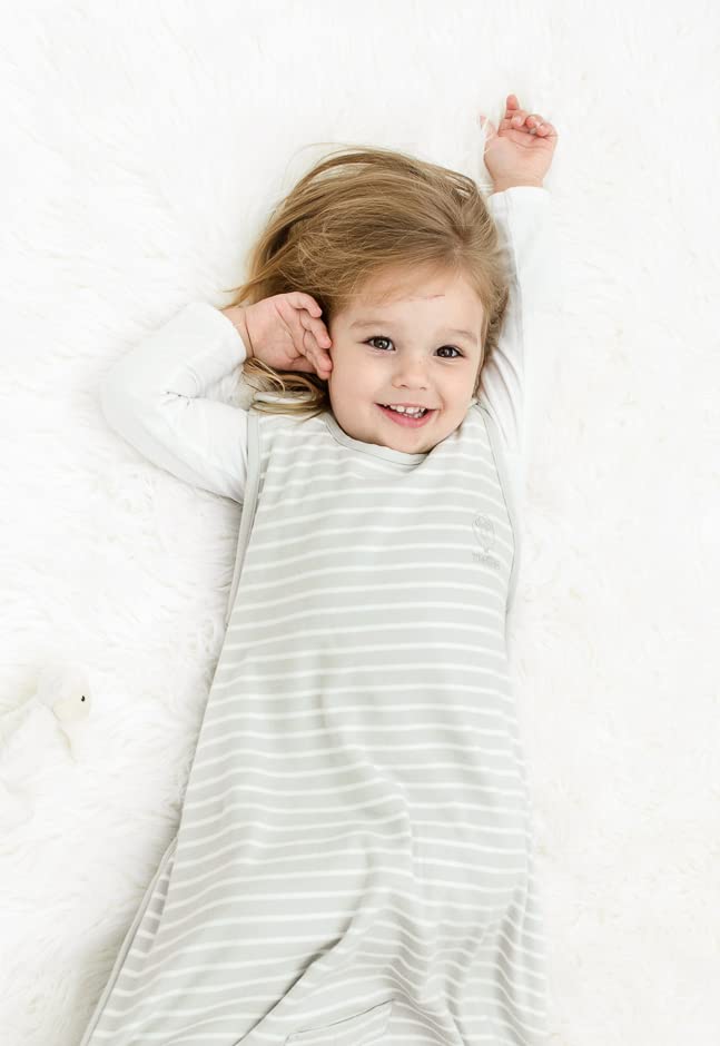 Woolino 4 Season Toddler Sleeping Bag, Merino Wool and Organic Cotton Baby Sleep Bag Sack, 2-4 Years, Birch Gray - color: Gray