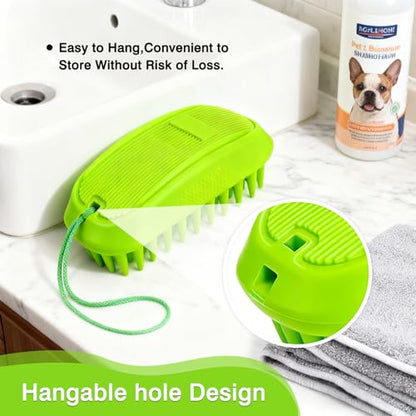 Pet Rubber Bath Brush for Dogs & Cats, Soft TPR Bath Curry Brush with Massage Design for Long and Short Hair Pets
