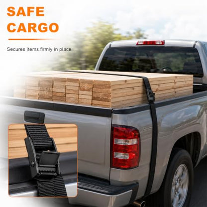 4PCS Tie Down Strap, Lashing Straps with Adjustable Buckle (6.7 ft) | 600 lbs Break Strength, Fit for Cargo Luggage Car Roof Rack, Polypropylene Webbing with Zinc Alloy Buckle, Cam Buckle Design - color: 6.7 ft