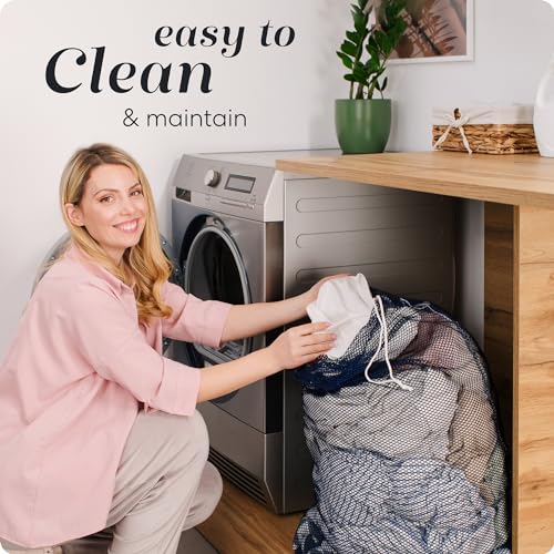 Handy Laundry Mesh XL Laundry Bag 24"x36", Heavy Duty Drawstring, Blue - color: Blue
