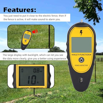 JTLB Fence Tester Portable Electrical Fence Voltage Tester 15KV LCD Screen for Livestock Farms