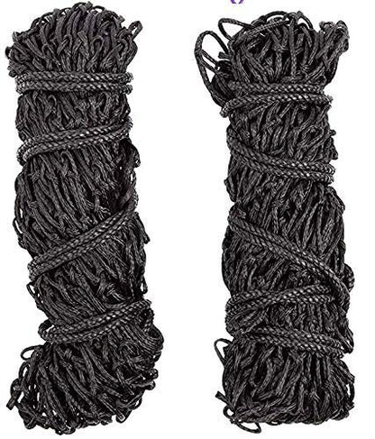 Majestic Ally 2 pcs Slow Feed 42” Hay Net for Horses, Strong Small 2x2” Holes, Nylon Rope Hanging, Adjustable Travel Feeder for Trailer and Stall, Simulates Grazing, Reduce Waste - color: BLACK