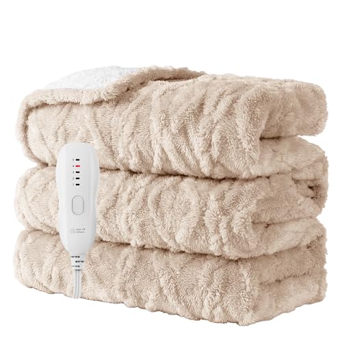 Heated Blanket 50''x60'', Soft Heated Throw Blanket,Beige - color: Beige, size: 5060