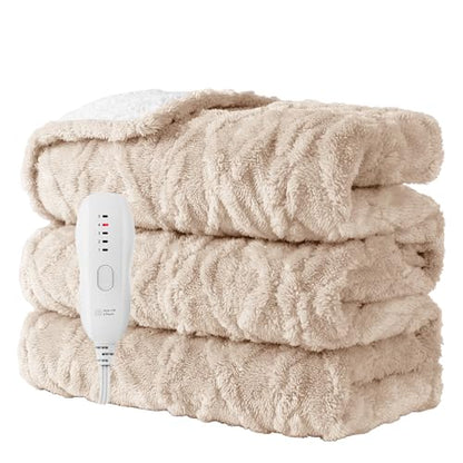 Heated Blanket 50''x60'', Soft Heated Throw Blanket,Beige - color: Beige, size: 5060