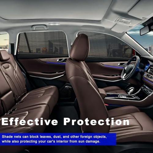 2 PCS Car Window Shades, 18.9"×31.1" Magnetic Vehicle Rear Side Window Screen Sun Shade, Breathable Mesh Cover Glare and UV Rays Protection Fit for Most Cars SUVs - color: Rear Window, 2 PCS