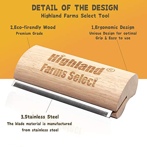 Professional Deshedding Grooming Tool for Dogs & Cats,Wood Pets Groomer 5In - color: L