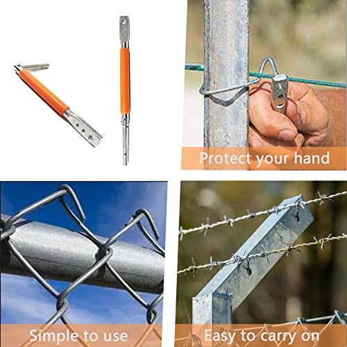 3 Hole Wire Twister Multi-Functional Bender High-tensile Wire Tool Twisting Tool Fencing Tool for Fixing Fence Wire and Wire Clip(Orange) - color: Orange