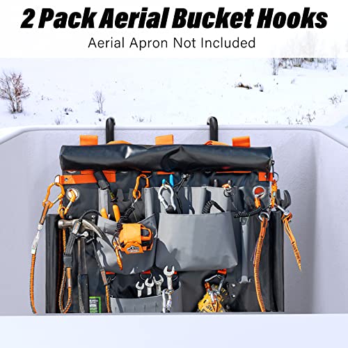 2 Pack Bucket Hooks, Aerial Bucket Hook, Fits for 3" Aerial-Bucket Lip, Hooks for Aerial Baskets, Lineman Bucket Tool Holder