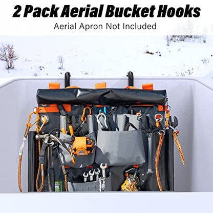 2 Pack Bucket Hooks, Aerial Bucket Hook, Fits for 3" Aerial-Bucket Lip, Hooks for Aerial Baskets, Lineman Bucket Tool Holder