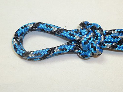 Horse Pocket Halter, Quick Catch Halter - 1/4" Polyester Rope - color: Black/Blue/Gray CH