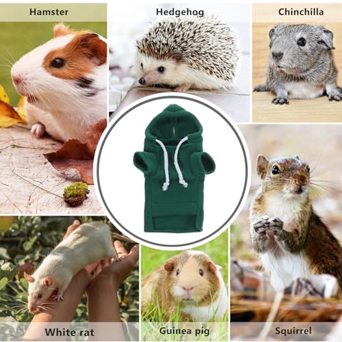 Ferret Clothes Hamster Sweatshirt Guinea Pig Hoodie Hamster Sweater Bunny Clothing Guinea Pig Outfits Small Animal Warm Vest Green S Red Hoodie - color: As Shown 1