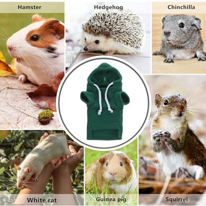 Ferret Clothes Hamster Sweatshirt Guinea Pig Hoodie Hamster Sweater Bunny Clothing Guinea Pig Outfits Small Animal Warm Vest Green S Red Hoodie - color: As Shown 1