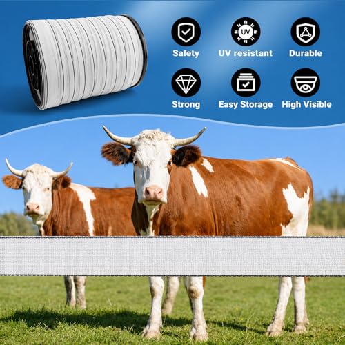 Electric Fence Tape 1.6 in, Electric Fence Poly Tape 10ss Conductors 656' - color: 1.6 in, size: 656 FEET