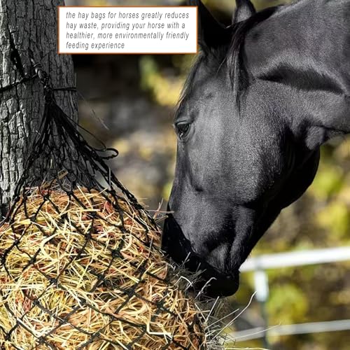 2 PCS Slow Feed Hay Nets for Horses, 40" Large Hay Feeder Bag with 2.6" Holes for Horse, Goat, Sheep - Hanging Hay Net for Grazing