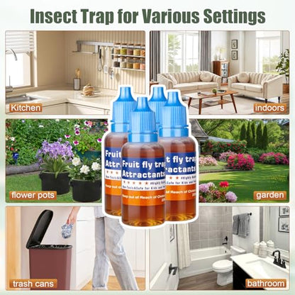 Fruit Fly Trap Refill Liquid, Gnat Killer&Fruit Fly Catcher Bait Refill, - color: Blue, size: 4