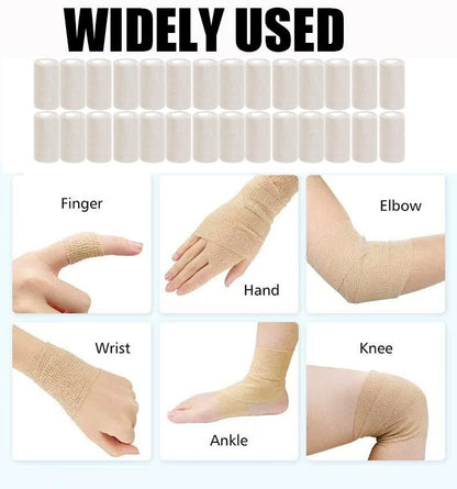 54 Pack White Self Adhesive Bandage Wrap Bulk 4 Inch x 5 Yards Cohesive Bandage,Vet Wrap Breathable Elastic Self-Adherent Tape for Stretch Athletic Sports Wrist Ankle Dogs Pet Vet Wrap - color: White