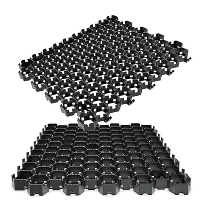 Vodaland Permeable HexPave System - Grass & Gravel Pavers - 100% Recycled PPE Plastic, Handles 27,000 lbs, 1" Depth, 65 s.f / 22 Units - size: 65 Sq Ft