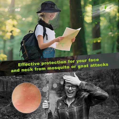 South to East Premium Mosquito Head Net for Insect 2 Pack, Ultra Clear View - color: Coal-black