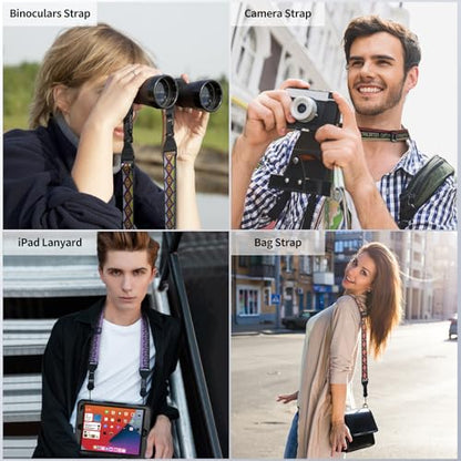 FIEIL Geometric Rhombus Shoulder Strap, Adjustable Camera Strap with 2 Sets of Quick-Release Buckles, Comfortable Neck Strap for iPad, Tablet, Camera, Laptop, Binocular, Luggage Bag - color: Geometric Rhombus