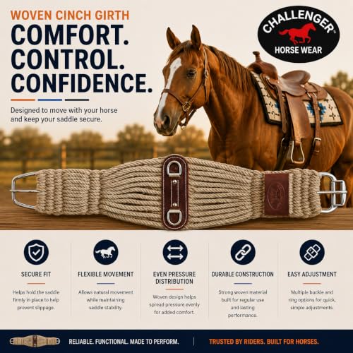 Horse Western 26 Strand Double Weave Two-Tone Mohair Roper Cinch 97143