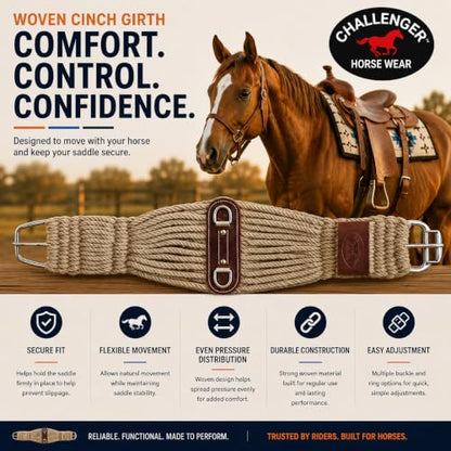 Horse Western 26 Strand Double Weave Two-Tone Mohair Roper Cinch 97143