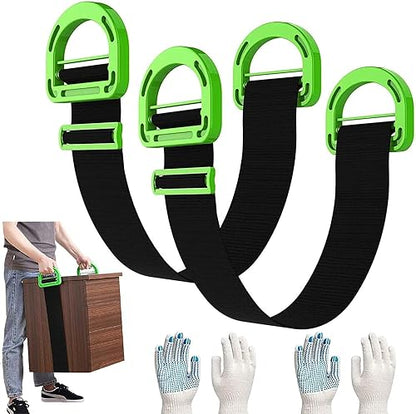 Moving Straps,2 Pack 1-Person Adjustable Handle Moving Lifting Strap for Moving Furniture, Appliances, Objest Up to 600lbs - color: Green-1Person Straps