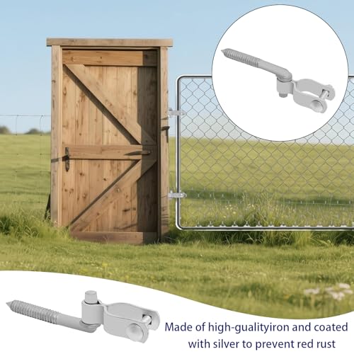 4PCS Gate Hinge Kit, Heavy Duty 1-3/8" U-Bolt Clamps, Galvanized Rustproof, Fits 5/8" Hinge Eyes, Ideal for Farm Garden Gates - size: 1-3/8" U-Bolt Clamps