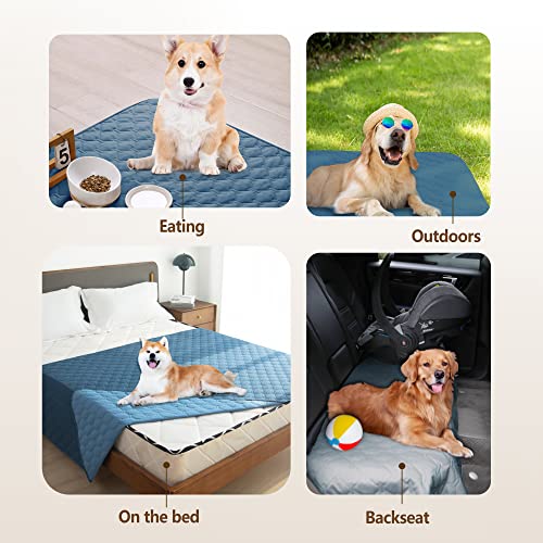 gogobunny Waterproof Armchair Covers for Pets, Anti Hair and Easy Care - color: Dark Blue/Light Blue, size: 30x30 Inch (Pack of 1)