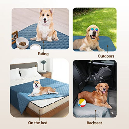 gogobunny Waterproof Armchair Covers for Pets, Anti Hair and Easy Care - color: Dark Blue/Light Blue, size: 30x30 Inch (Pack of 1)