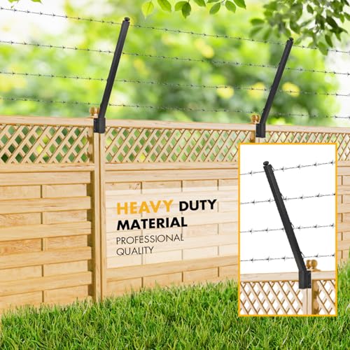 12-Pcs 31.5" Fence Post Extender Heavy Duty Barbed Wire Extension Arm - color: Set 12, size: 25 Degree