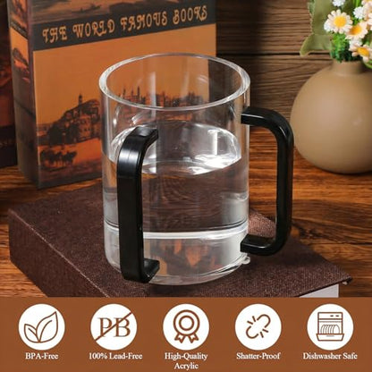 2 Pcs Judaica Hand Washing Cup with Dual Handles,5" Netilat Yadayim - color: black Handle