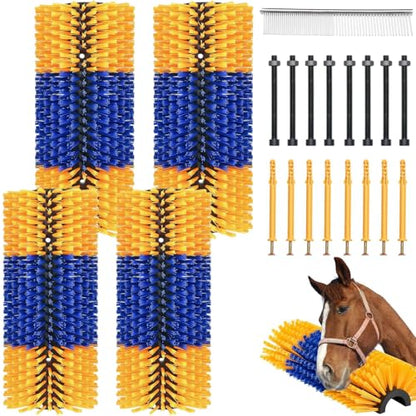 2/4PCS Livestock Massage Brush, Horse Cow Goat Pet GroomingTools - size: 4pack