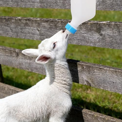 2PCS 800ml Lamb Feeding Bottle Goat Feeder Bottles Hang Upside Down Livestock Drinking Bottles for Goat Lamb Fawns Farm Livestock Supplie with Measurements