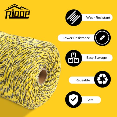 RIOOP Electric Fence Wire Polywire 1312 Feet/400 Meters - size: 1312 Feet/400 Meters