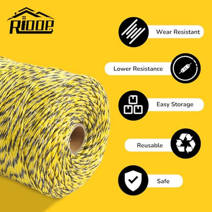 RIOOP Electric Fence Wire Polywire 1312 Feet/400 Meters - size: 1312 Feet/400 Meters