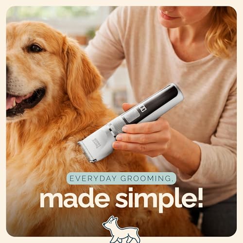 Dog Grooming Kit - 2 Power Modes Quiet & Strong, Cordless Dog Clippers for Grooming & Dogs Hair Trimmer for Groomings, Ceramic Blades, 6 Guide Combs, Rechargeable Trimmer for Cats and Pets