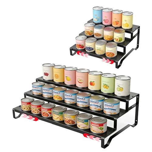 Expandable Can Organizer for Pantry, 3 Tier Metal Canned Food Storage - size: 3tier*1pack