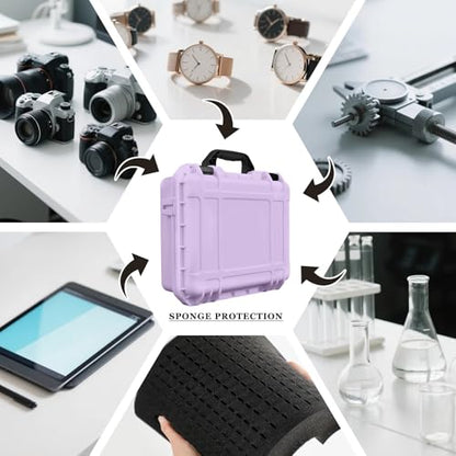 Relaxweex 8.5 x 6.5 x 3.7 Inch Hard Case, Grid Shell, Purple - color: Purple, size: 8.5 x 6.5 x 3.7 Inch, style: Grid Shell