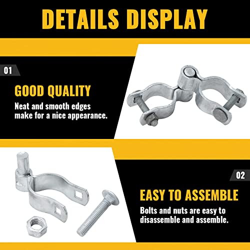 VIVIDA Chain Link Gate Hinge, 1-5/8" Fence Pipe Gate Hinge Kit, 2 Set - color: Silver (2 Set), size: 1-5/8
